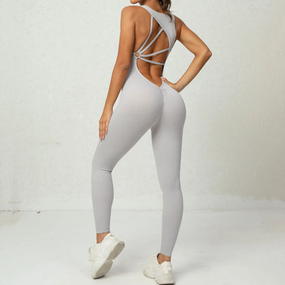 One-Piece Jumpsuit – Padded Cup, Long Pants Fitness Outfit