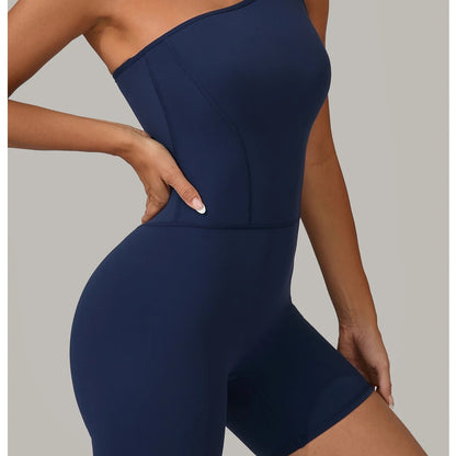 One-Shoulder Backless Yoga Jumpsuit