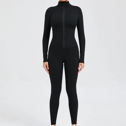Long Zip Sports Jumpsuit