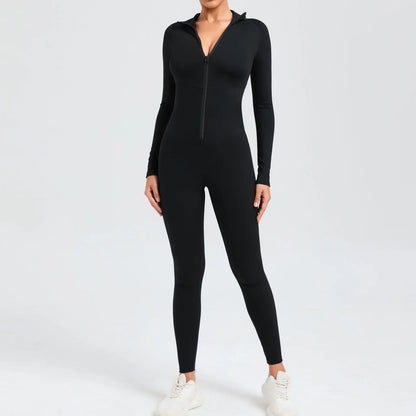 Long Zip Sports Jumpsuit