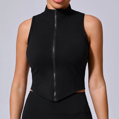 Non Pad Zipper Sports Top