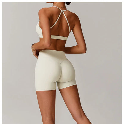 Sports Yoga Shorts Set