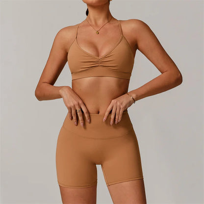 Sports Yoga Shorts Set