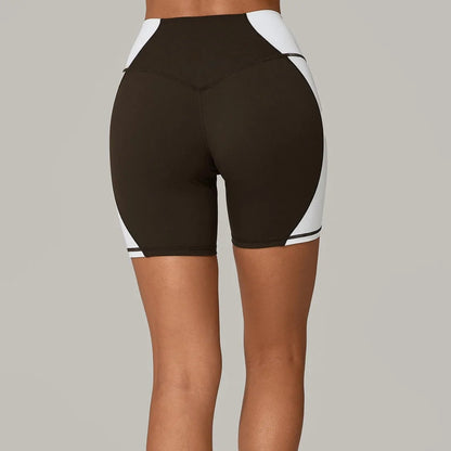 Color Clash High-Waist Butt Lift Yoga Shorts