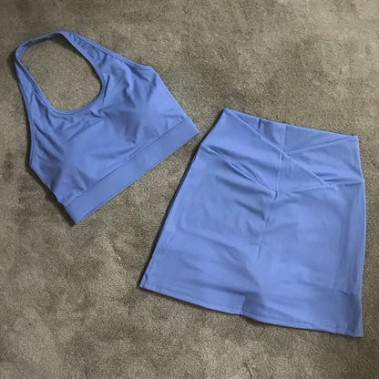 Fitness Yoga Shorts Skirt Set