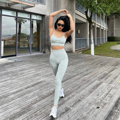 Wavy Pattern Yoga Set