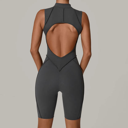 Jumpsuit Hollow Zipper Yoga Suit