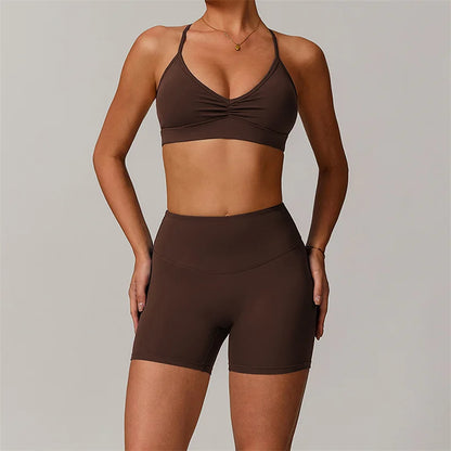 Sports Yoga Shorts Set
