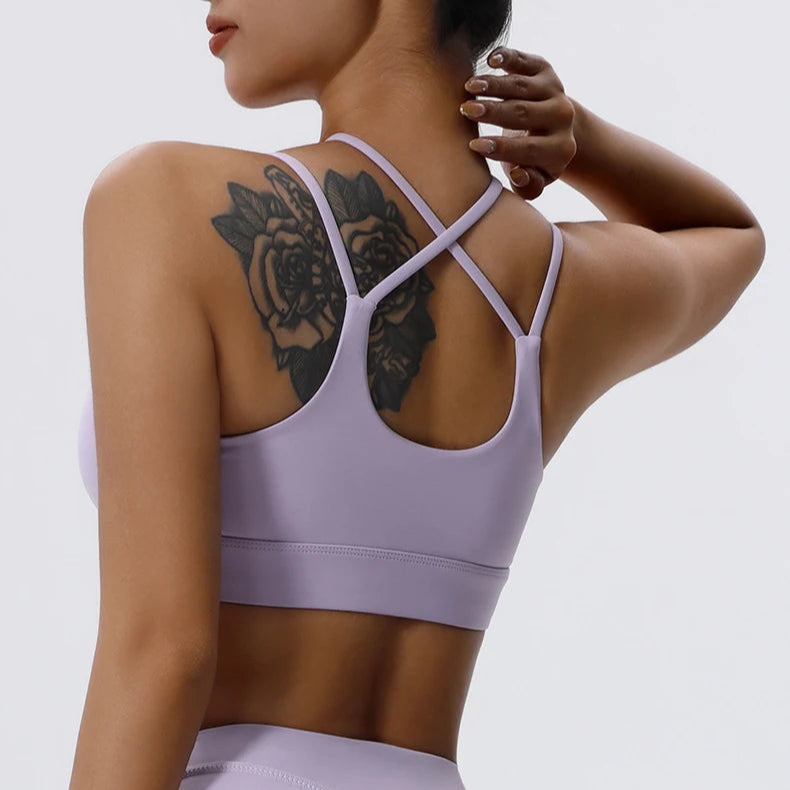 Cross Strap Padded Sports Bra