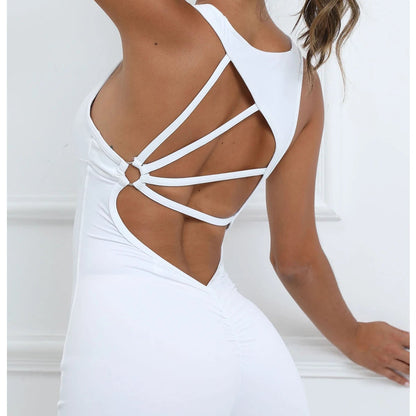 Stretch-Fit Padded Workout Jumpsuit