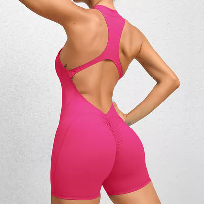 Zip-Up Scrunch Butt Yoga Romper