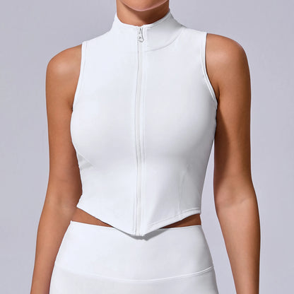 Non Pad Zipper Sports Top