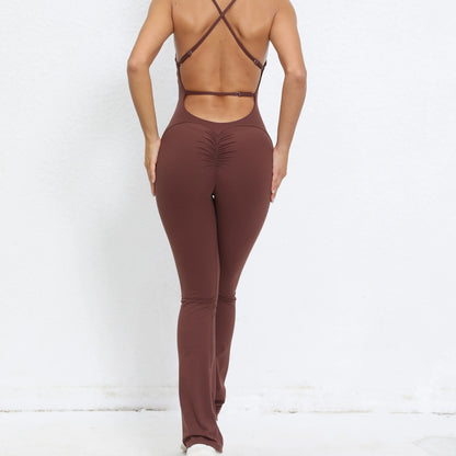Women’s Backless Workout Jumpsuit
