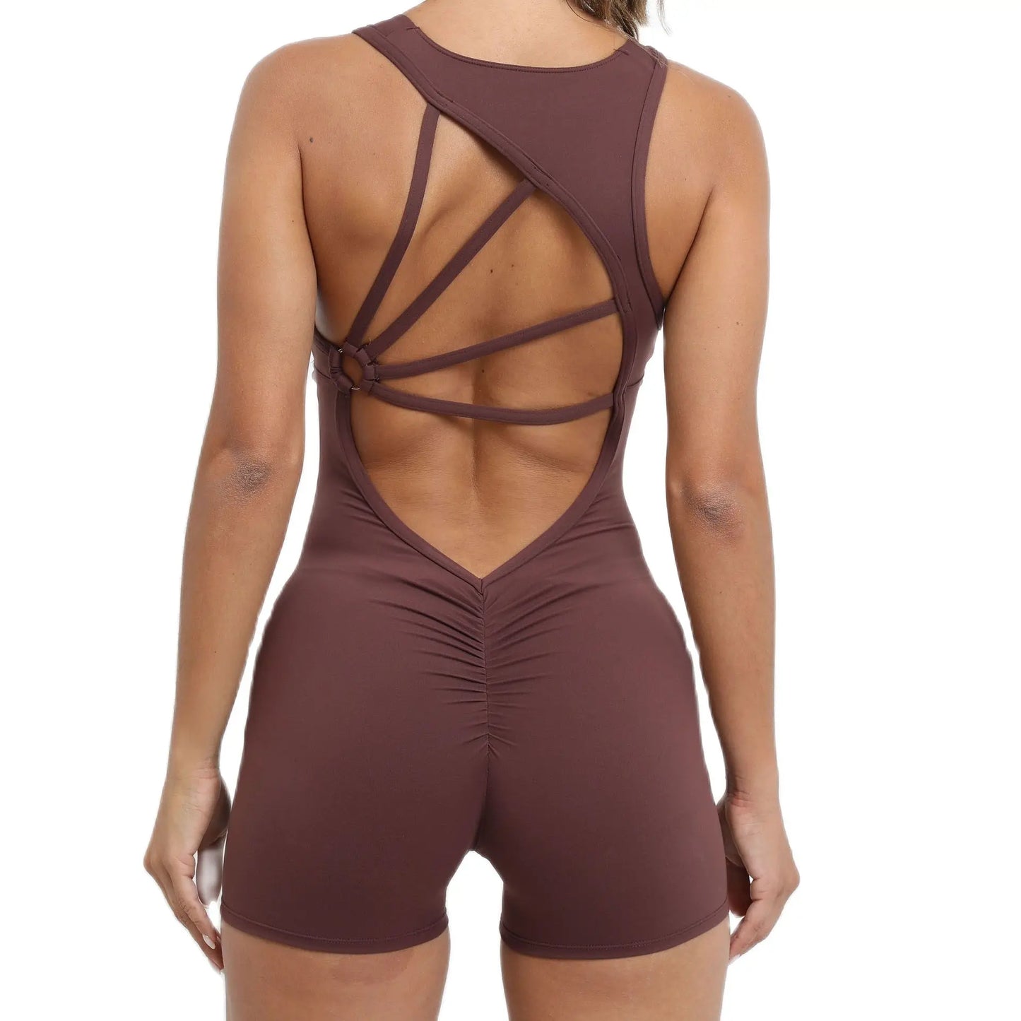 Stretch-Fit Padded Workout Jumpsuit