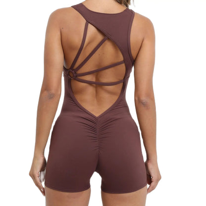 Stretch-Fit Padded Workout Jumpsuit