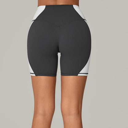 Color Clash High-Waist Butt Lift Yoga Shorts