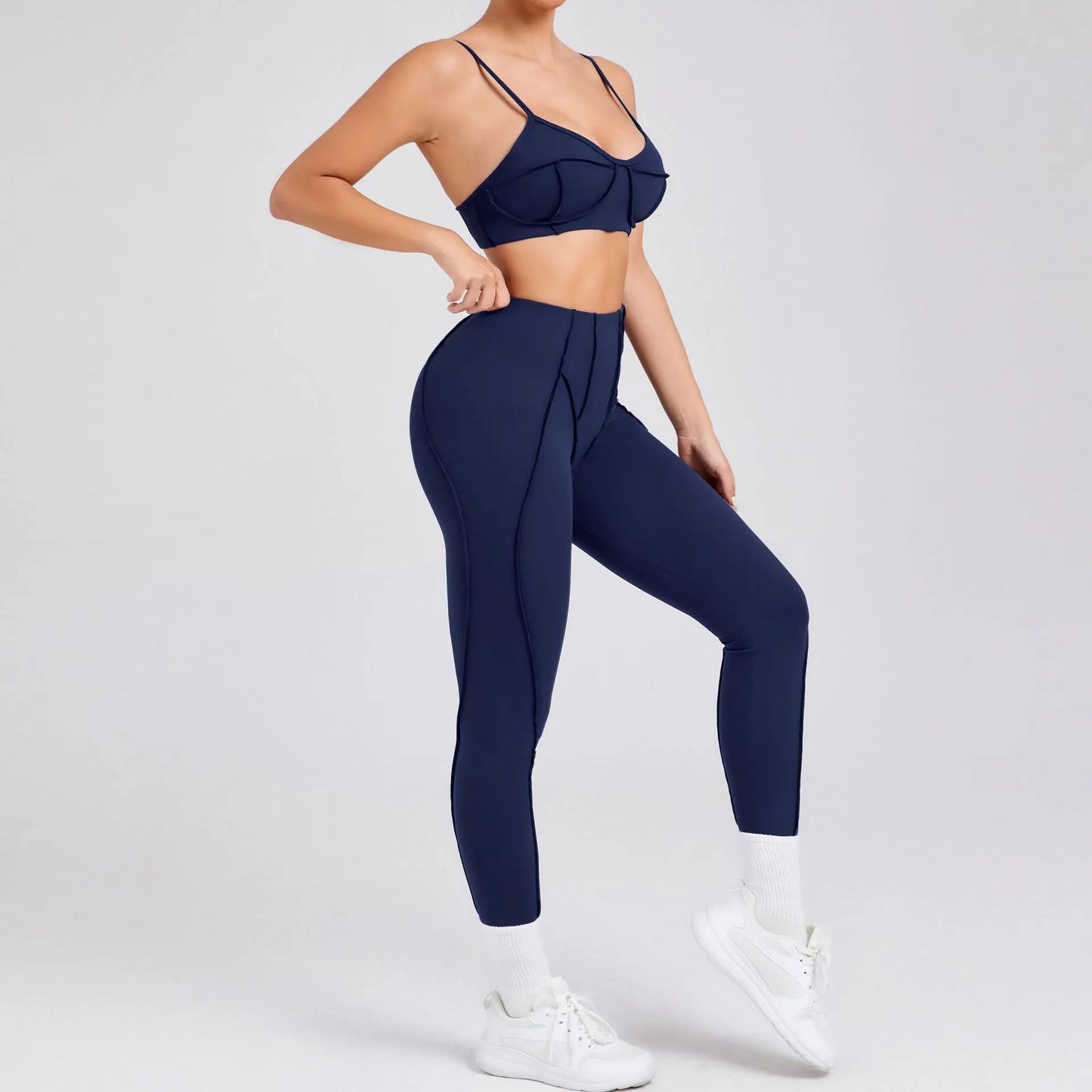 Curve-Enhancing Yoga Set with Push-Up Bra & Flexible Leggings
