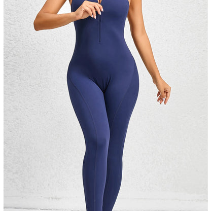 Women’s Zipper Padded Yoga Romper