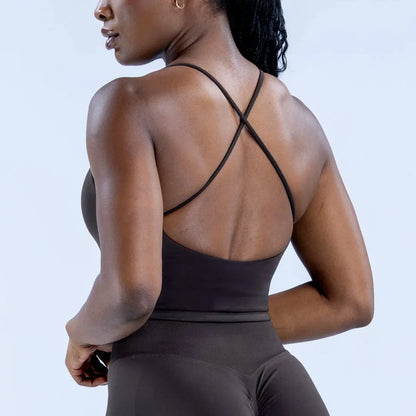Strappy Back Cross Sports Bra