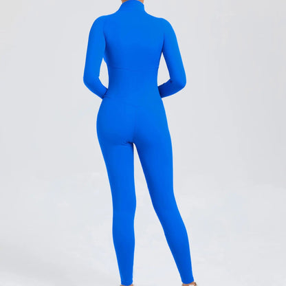 Long Zip Sports Jumpsuit