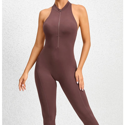 Women’s Zipper Padded Yoga Romper