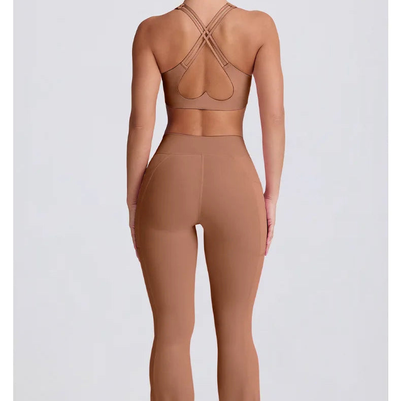 Seamless Leggings & Strappy Sports Bra Set