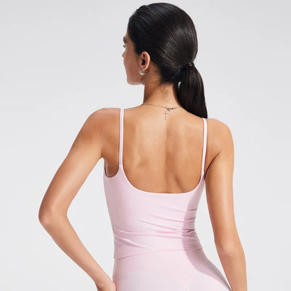 Square-Neck Cardio Tank With Built-In Bra