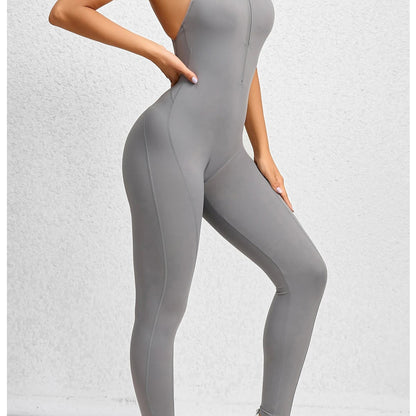 Women’s Zipper Padded Yoga Romper