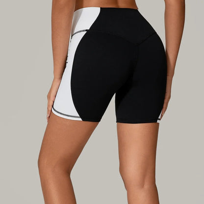 Color Clash High-Waist Butt Lift Yoga Shorts