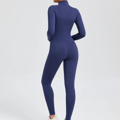 Long Zip Sports Jumpsuit