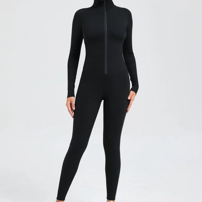 Long Zip Sports Jumpsuit