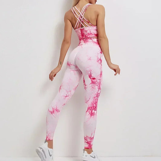 Tie-Dyed Yoga Bra Suit Sets