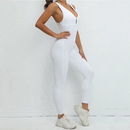One-Piece Jumpsuit – Padded Cup, Long Pants Fitness Outfit