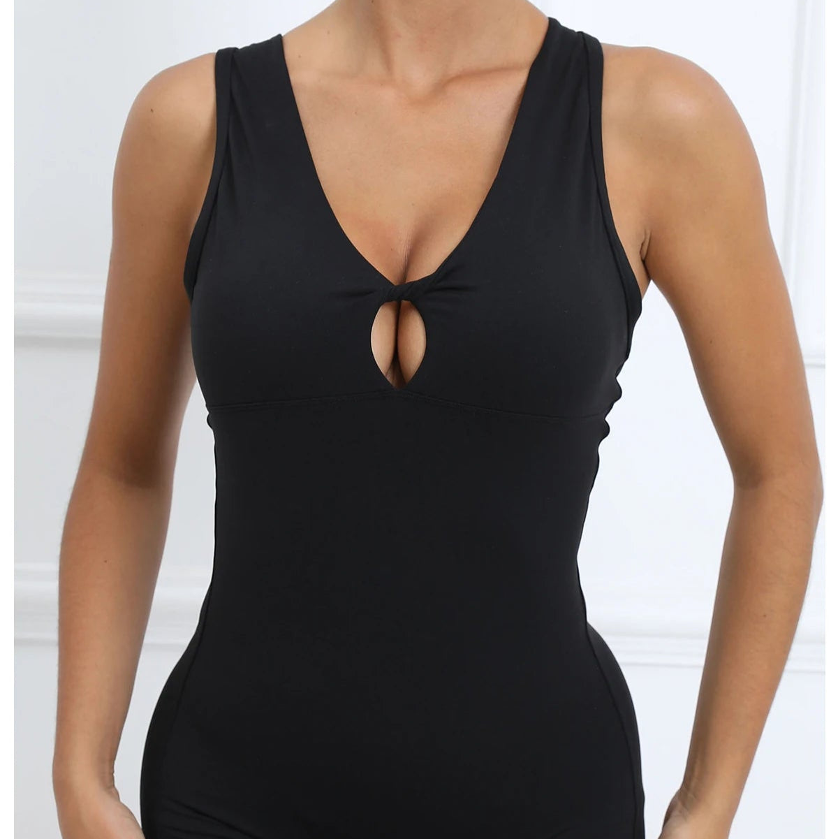 Stretch-Fit Padded Workout Jumpsuit