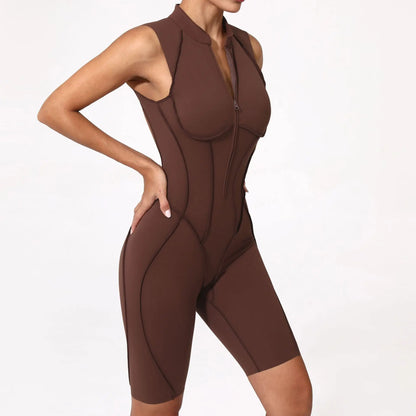 Jumpsuit Hollow Zipper Yoga Suit