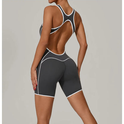 Sleeveless & Backless Gym Fitness Romper