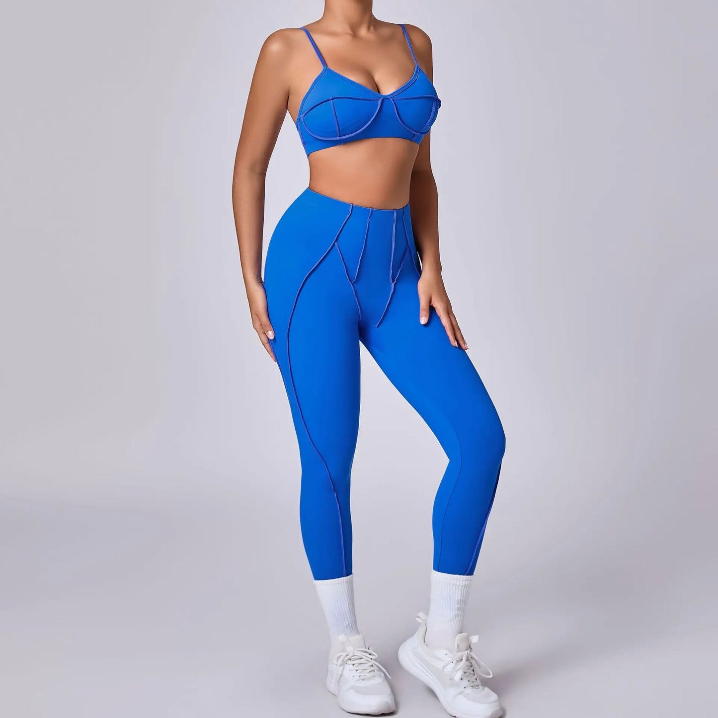 Curve-Enhancing Yoga Set with Push-Up Bra & Flexible Leggings