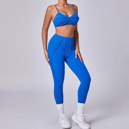Curve-Enhancing Yoga Set with Push-Up Bra & Flexible Leggings