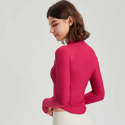 Long Sleeve Zipper Sports Top