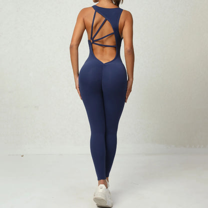 One-Piece Jumpsuit – Padded Cup, Long Pants Fitness Outfit