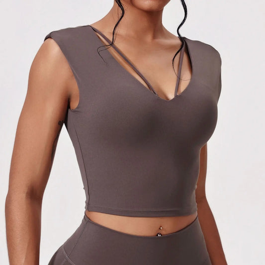 BreezeFlex Sleeveless Yoga Crop Top