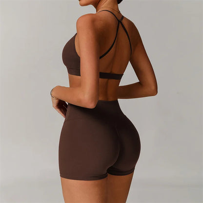 Sports Yoga Shorts Set