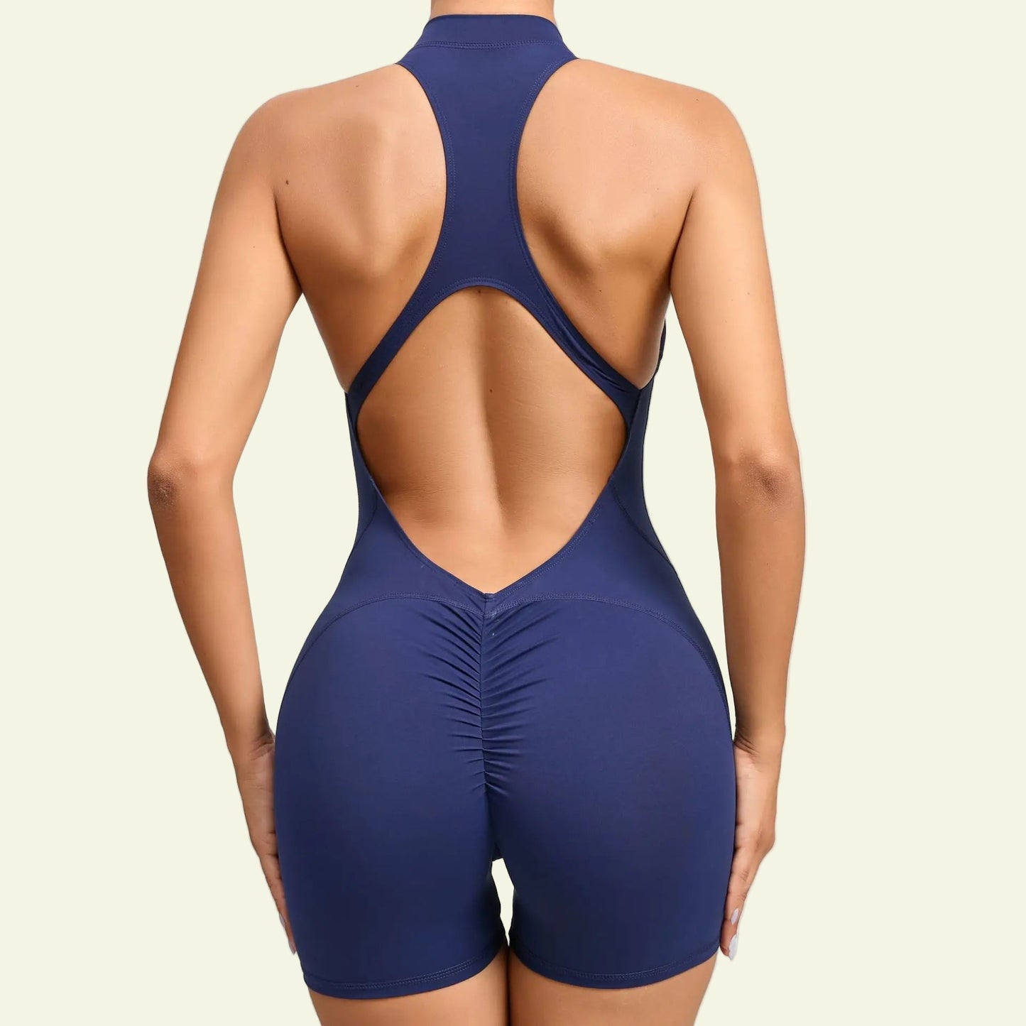 Zip-Up Scrunch Butt Yoga Romper