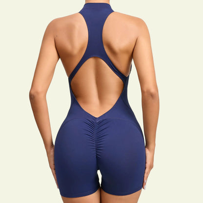 Zip-Up Scrunch Butt Yoga Romper