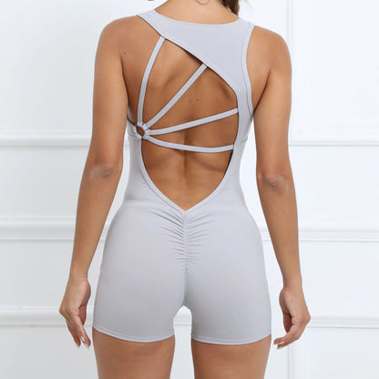 One-Piece Jumpsuit – Padded Cup, Short Fitness Outfit