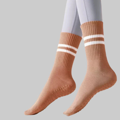 GripCore Mid-Tube Yoga Socks (3 Pairs)