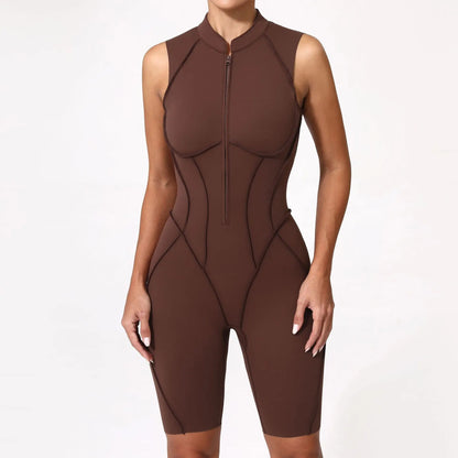Jumpsuit Hollow Zipper Yoga Suit