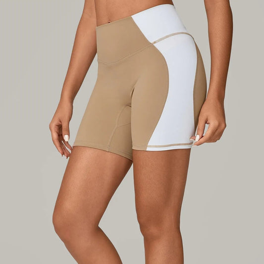 Color Clash High-Waist Butt Lift Yoga Shorts