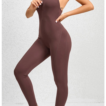 Women’s Zipper Padded Yoga Romper