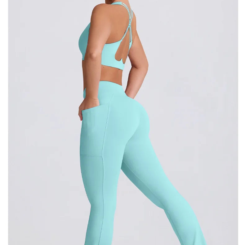 Seamless Leggings & Strappy Sports Bra Set